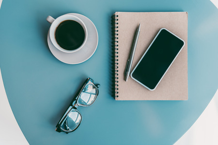 coffee and business suppliesの写真素材