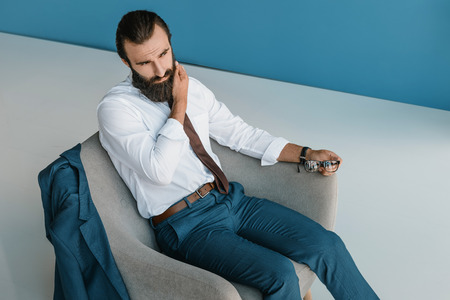 concentrated young businessman