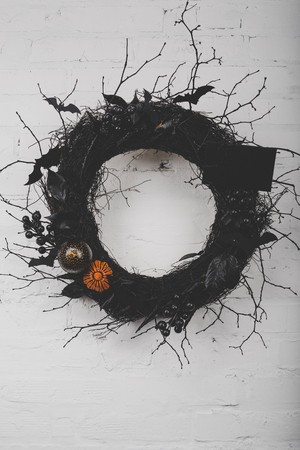 halloween wreathの写真素材