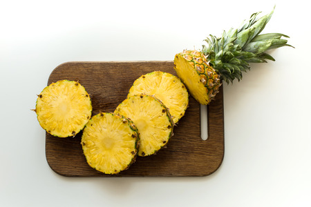 fresh sliced pineappleの写真素材