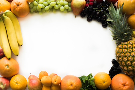 frame of fresh fruitsの写真素材