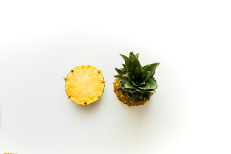 slices of fresh pineappleの写真素材