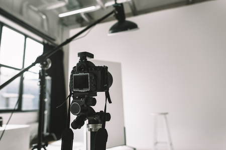 digital camera in photo studioの写真素材