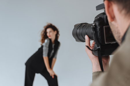 professional photographer and modelの写真素材
