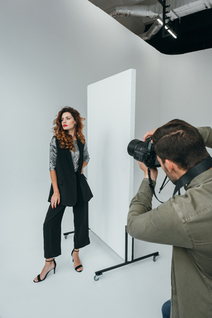 photographer and modelの写真素材