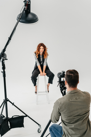 professional photographer and modelの写真素材