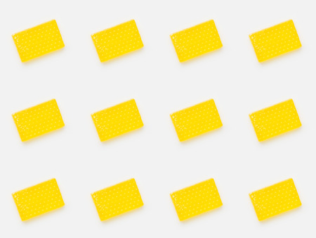 top view of natural honey soap pattern on white surfaceの写真素材