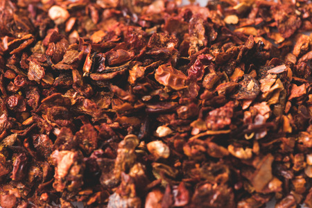 close-up shot of milled red pepperの写真素材