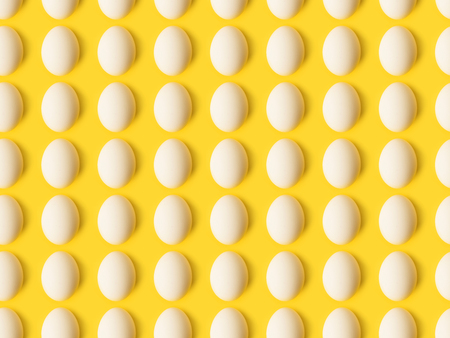 Set of natural unprocessed Chicken eggs isolated on yellow