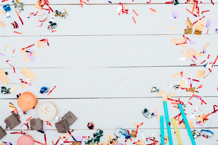 frame made of confetti and sweets