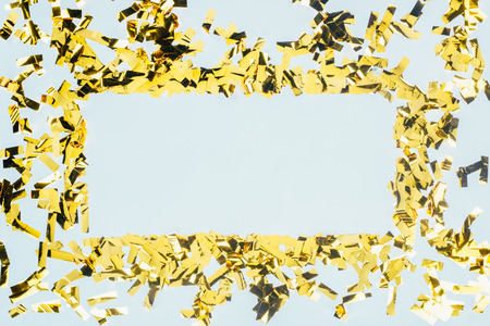 frame made of golden confettiの写真素材
