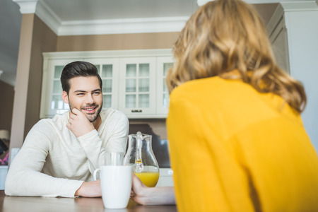 couple drinking coffeeの写真素材