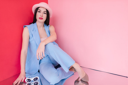 beautiful stylish young womanの写真素材