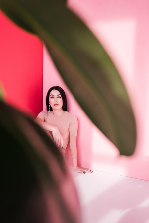 beautiful brunette girlの写真素材