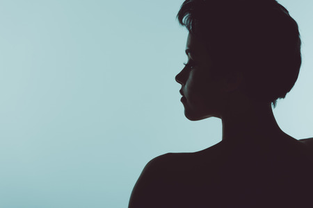 silhouette of beautiful womanの写真素材