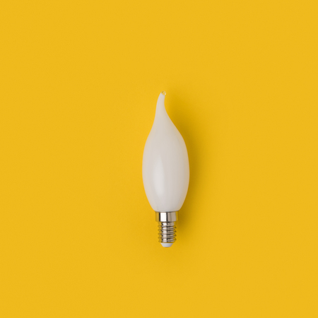 close up view of white light bulb