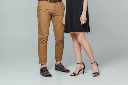 cropped shot of stylish young couple standing togetherの写真素材