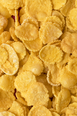frame background from healthy crispy corn flakes