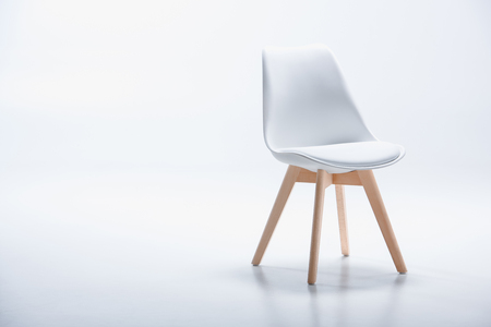 Studio shot of stylish chair with white topの写真素材