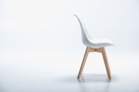 Studio shot of stylish chair with white topの写真素材