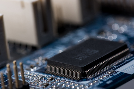 computer motherboard with chip