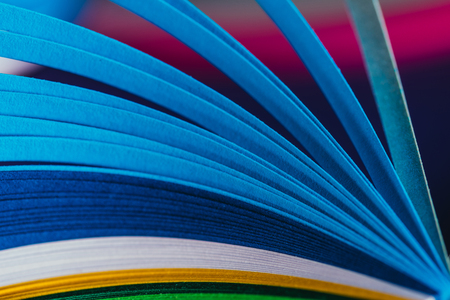 close up of blue quilling paper curvesの写真素材