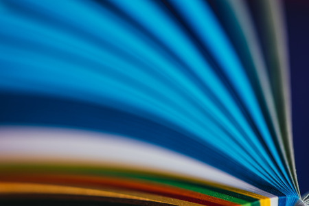 close up of blue quilling paper curvesの写真素材