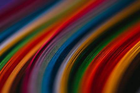 colored quilling paper curvesの写真素材
