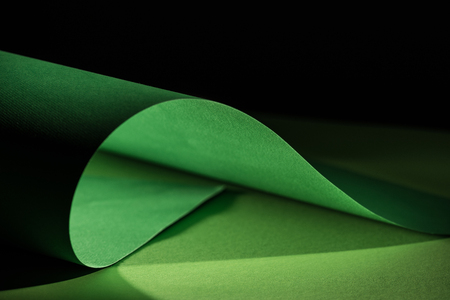 green warping paper for decoration on black の写真素材