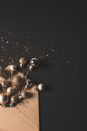 Christmas decoration in an envelope.の写真素材