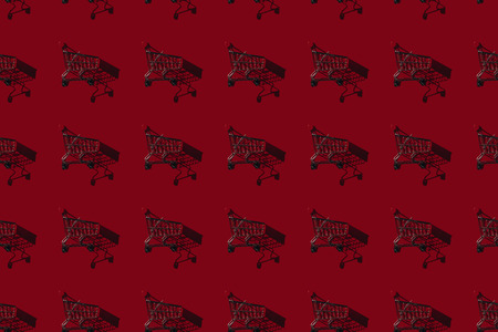 collection of shopping carts with shadowsの写真素材