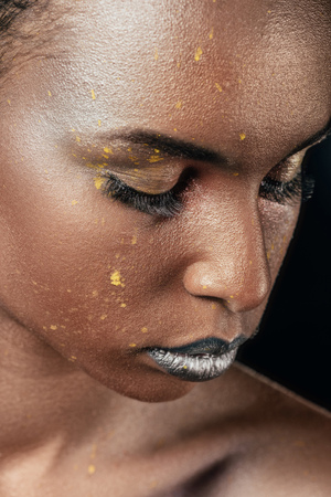 silver makeup for fashion shootの写真素材