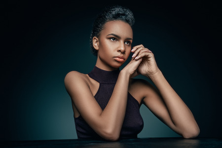 beautiful african american womanの写真素材