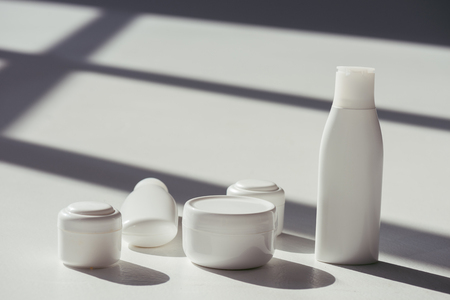 White plastic containersの写真素材