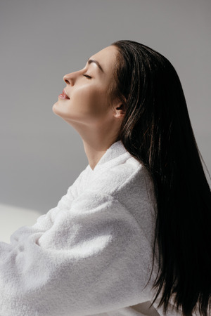 Young woman with dewy skinの写真素材