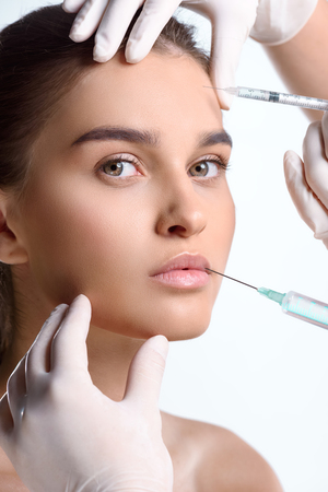 woman getting  injection