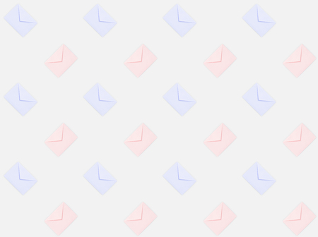 repetitive pattern of colored mail envelopesの写真素材