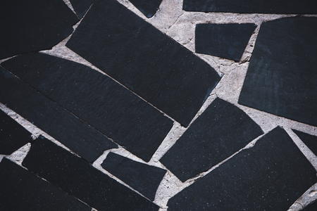 close-up view of black tiles background の写真素材