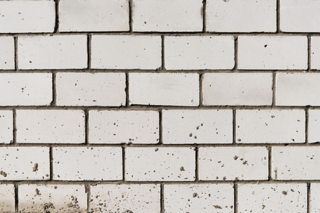 close-up view of white brick wall textured background