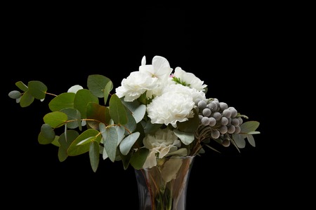 Tender flowers in vaseの写真素材
