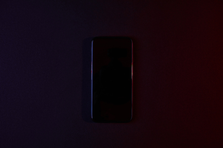 elevated view of one black smartphone