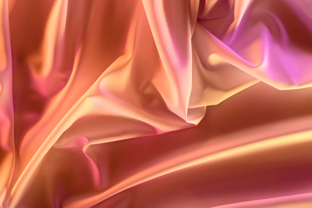 close up view of elegant pink silky fabric as backgroundの写真素材