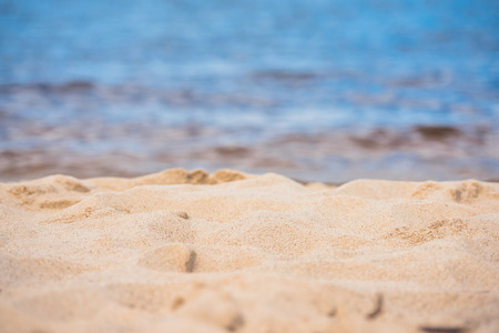 selective focus of tranquil empty sandy beach at daytime