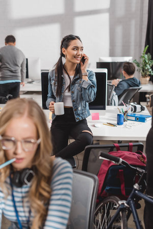 differente people at work in modern officeの写真素材