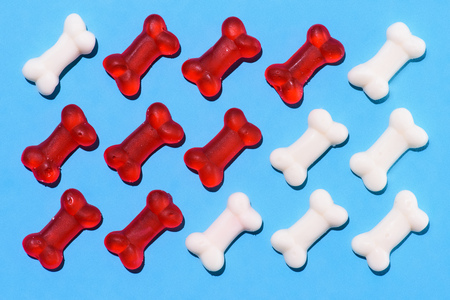 top view of gummy candies