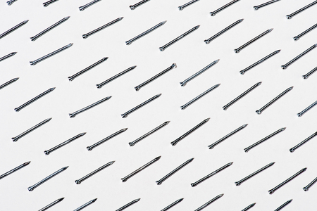 set of iron nails isolated on white