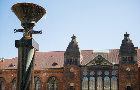 urban scene with famous Jewish museum in copenhagen, denmarkのeditorial素材