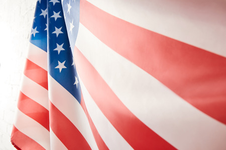 close up view of united states of america flag