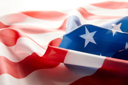 closeup view of united states of america flagの写真素材
