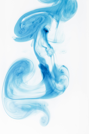 abstract blue ink splash, isolated on whiteの写真素材